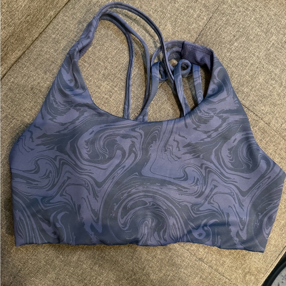Women's Blue Marble Sports Bra Senita size medium